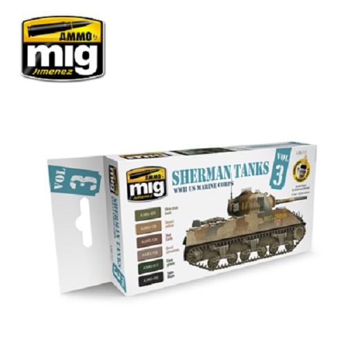 Ammo Mig A.MIG7171 Sherman Tanks Vol.3  (WWII US Marine Corp)  Acrylic Paint Set